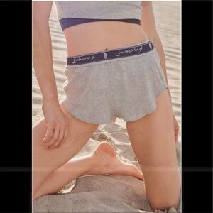 Free People FP Movement Luxe Rib Shorts in Heather Gray Size Medium